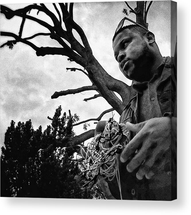 Lensculture Acrylic Print featuring the photograph Street Vendor

#man #tree #portrait by Rafa Rivas