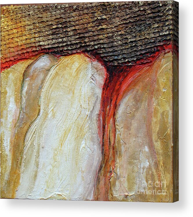 Organic Acrylic Print featuring the mixed media Stucco Canyon by Phyllis Howard