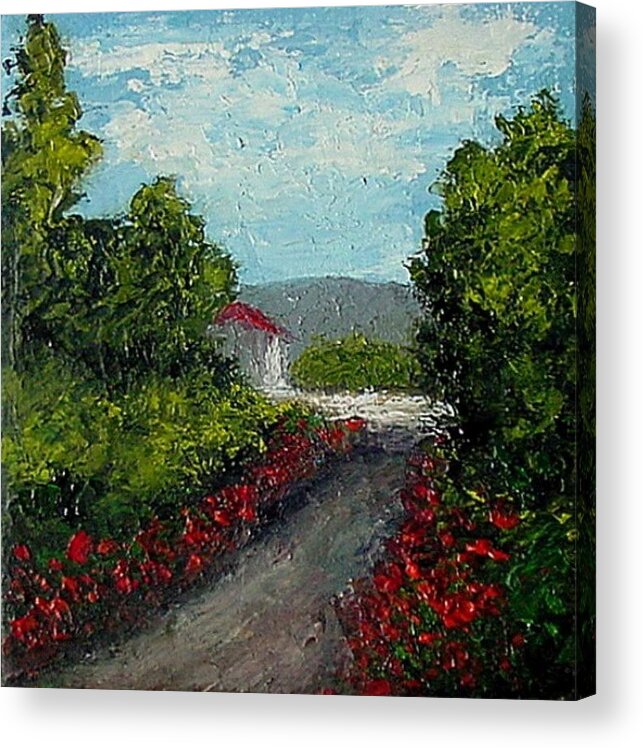 Landscape Acrylic Print featuring the painting Study Provence Roses by Fred Wilson