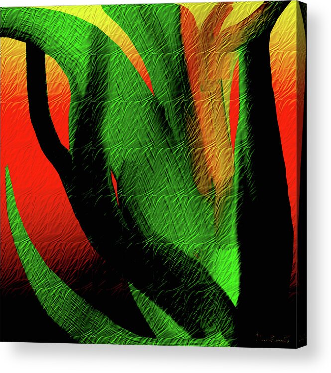 Succulents Acrylic Print featuring the digital art Succulents by Asok Mukhopadhyay
