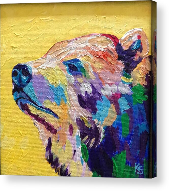 Abstract Acrylic Print featuring the painting Summer Bear by Kathi Schwan