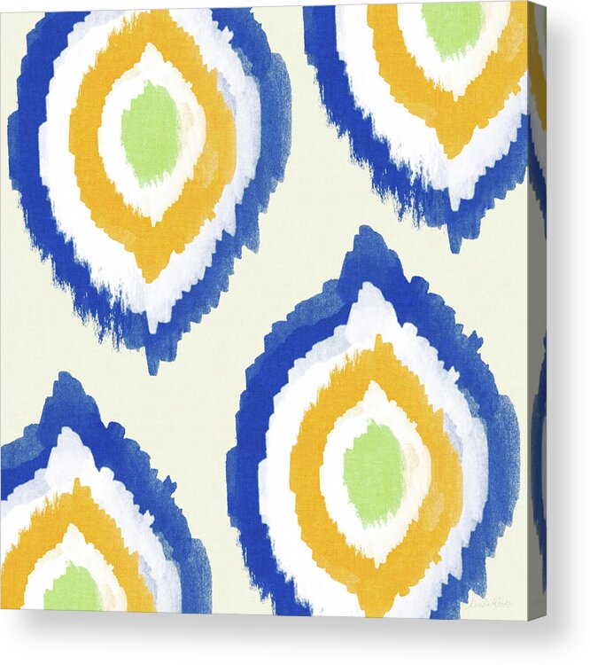 Blue Acrylic Print featuring the painting Summer Ikat- Art by Linda Woods by Linda Woods