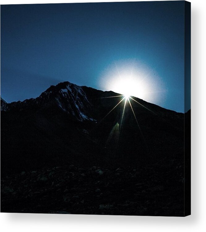 Burst Acrylic Print featuring the photograph Sun Burst Over Zanskar Valley by Aleck Cartwright