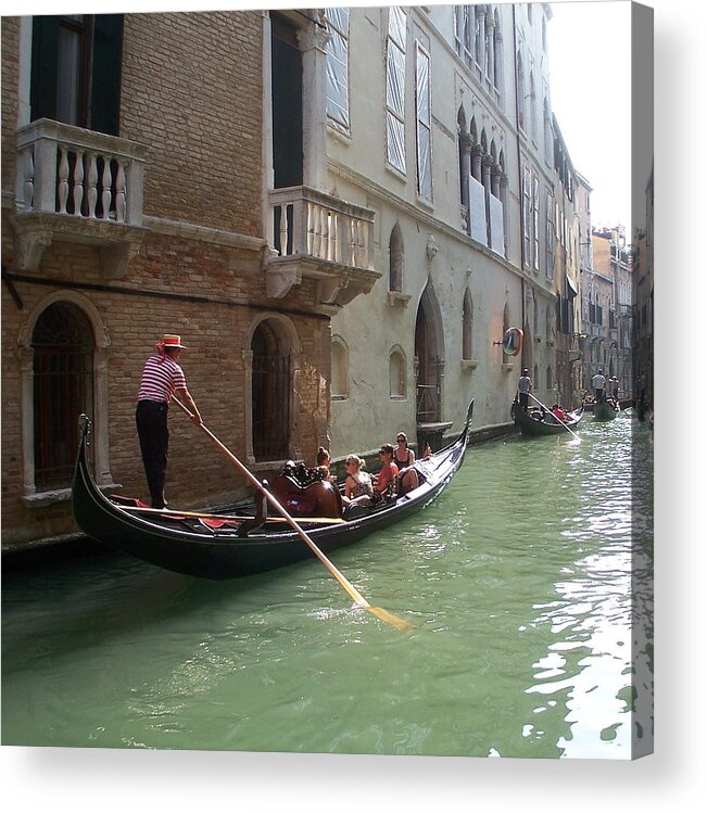 Venice Acrylic Print featuring the photograph Sun in a gondola I by Elena Perelman