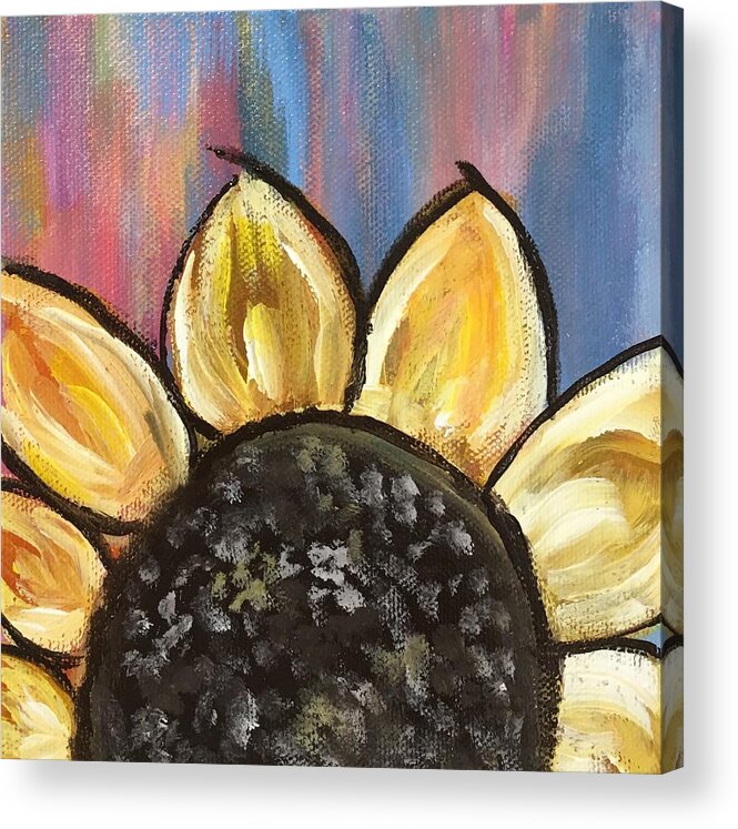 Sunflower Acrylic Print featuring the painting Sunflower 5 by Queen Gardner