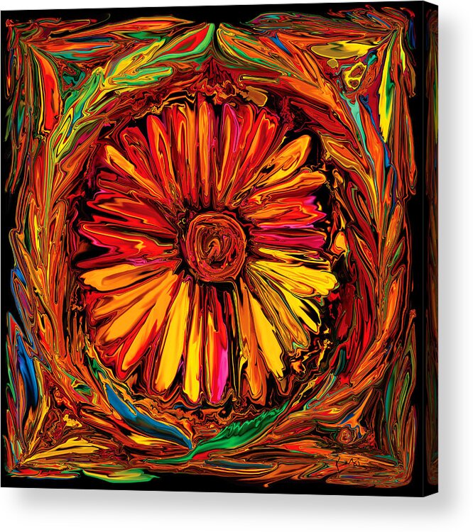 Art Acrylic Print featuring the digital art Sunflower Emblem by Rabi Khan
