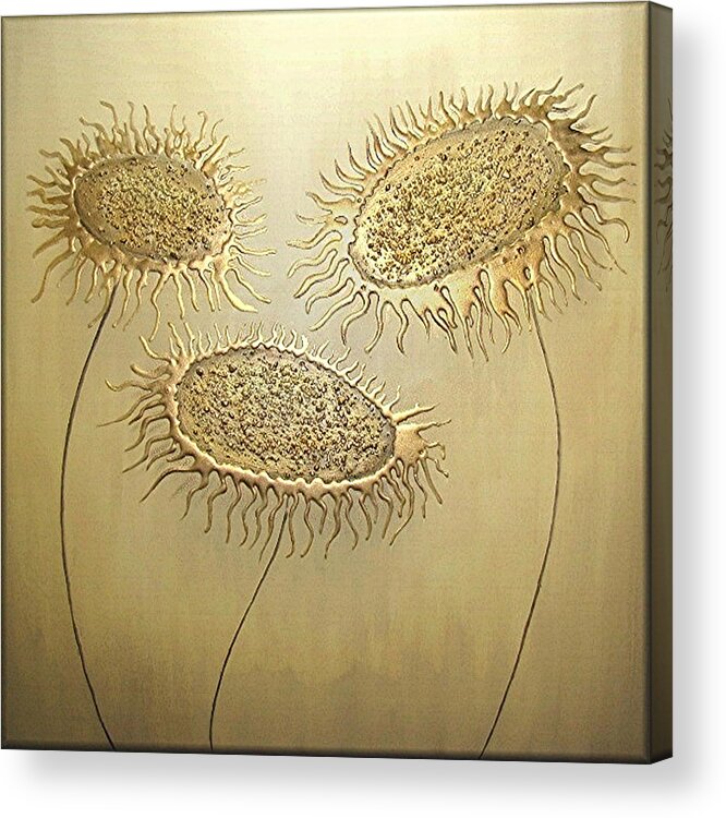 Golden Sunflowers Acrylic Print featuring the painting Sunflowers by Amanda Dagg