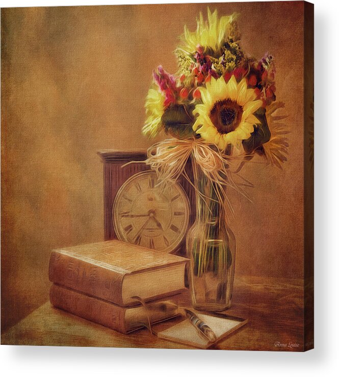 Sunflowers Acrylic Print featuring the photograph Sunflowers Floral Still Life 6 by Anna Louise