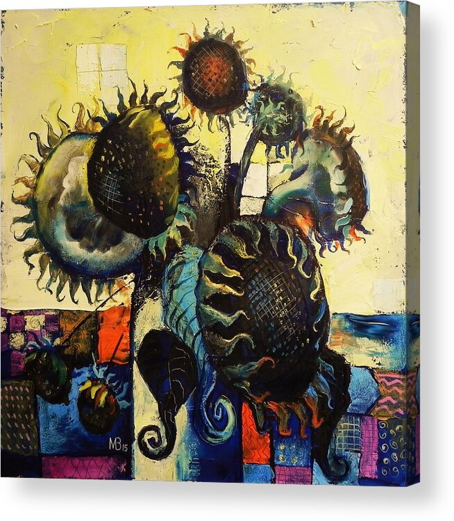  Acrylic Print featuring the painting Sunflowers by Mikhail Zarovny