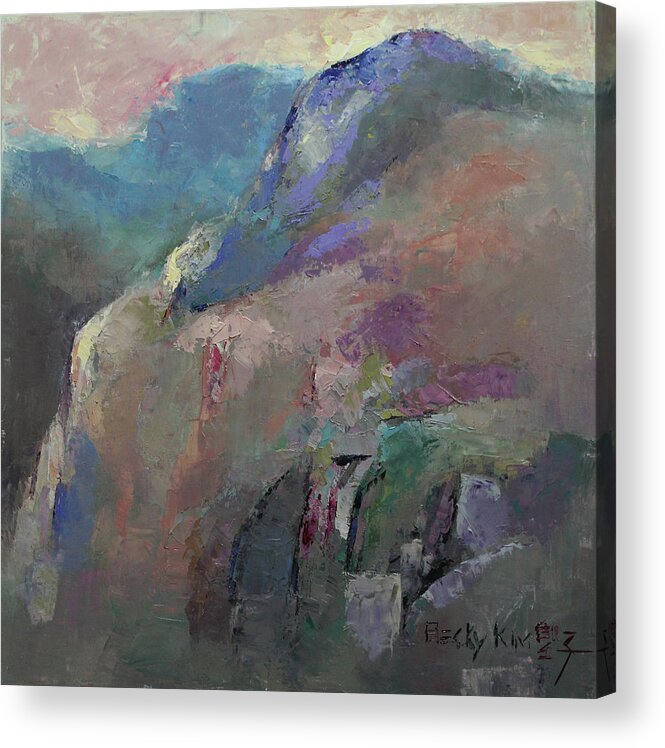 Landscape Acrylic Print featuring the painting Sunrise by Becky Kim