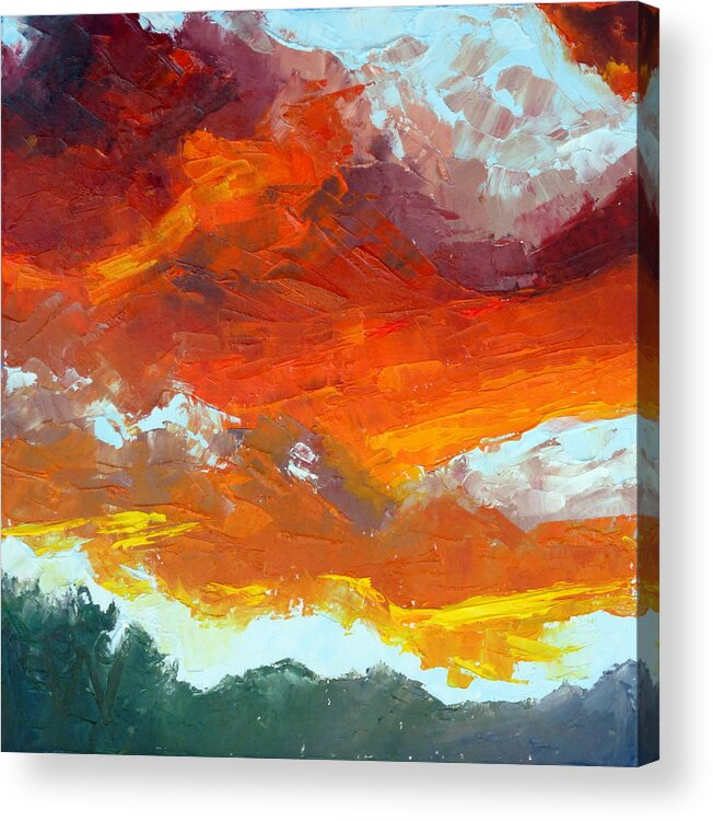 Sunrise Acrylic Print featuring the painting Sunrise by Susan Woodward