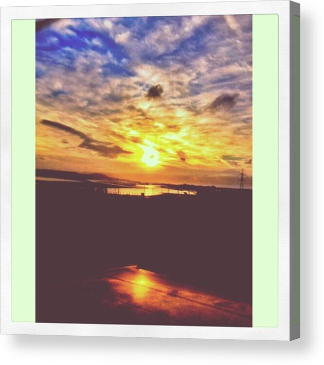 Beautiful Acrylic Print featuring the photograph Sunset In Trostre. On My Way Back From by Tai Lacroix