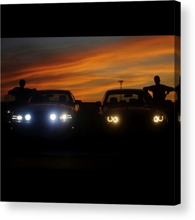 Mustang Acrylic Print featuring the photograph Sunset Silhouette - Taken By by Rishabh Dhar
