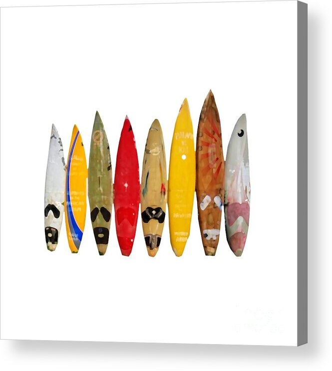 Surf Acrylic Print featuring the digital art Surf Board T-shirt by Edward Fielding