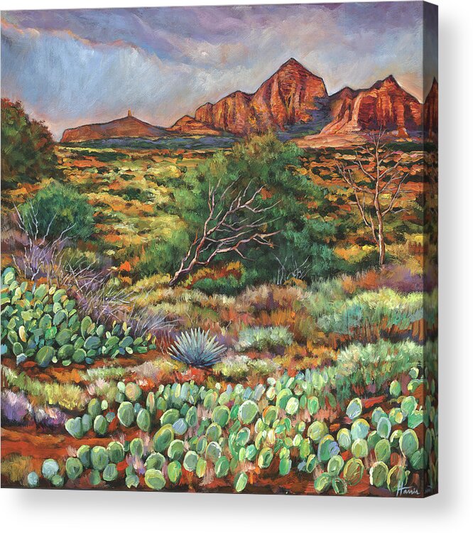 Arizona Desert Acrylic Print featuring the painting Surrounded by Sedona by Johnathan Harris