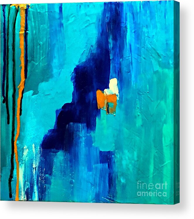 Absract Acrylic Print featuring the painting Suspended by Mary Mirabal