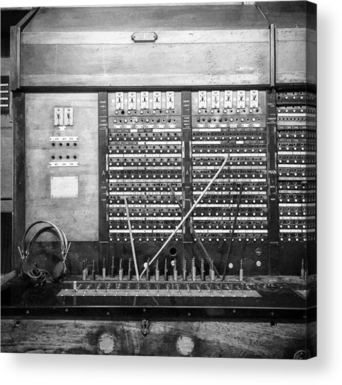 Picture Acrylic Print featuring the photograph #switchboard Located In The #queenmary by Alex Snay