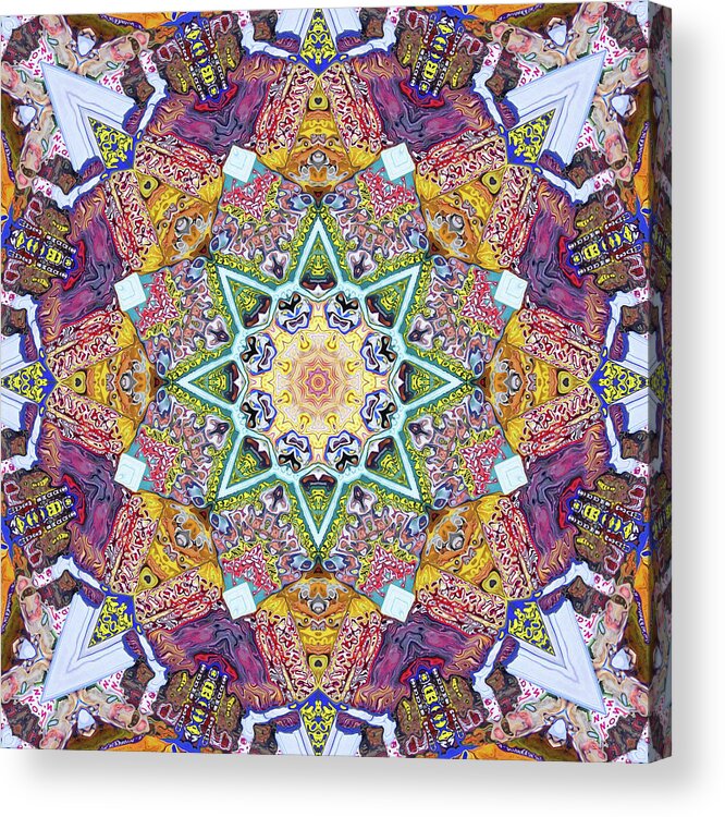 Mandala Acrylic Print featuring the photograph Symmetrical Colors Abstract by Phil Perkins