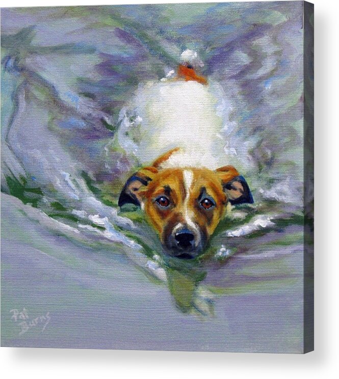 Pup Acrylic Print featuring the painting Tadpole by Pat Burns