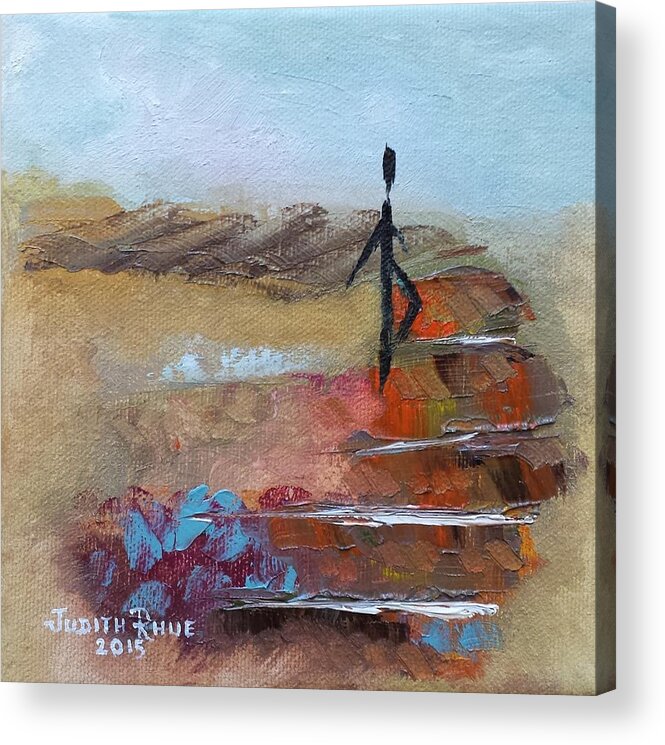 Abstract Acrylic Print featuring the painting Take That Step by Judith Rhue