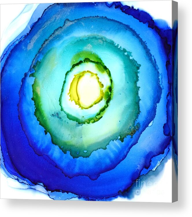 Blue Acrylic Print featuring the painting Target Practice Blue by Marla Beyer
