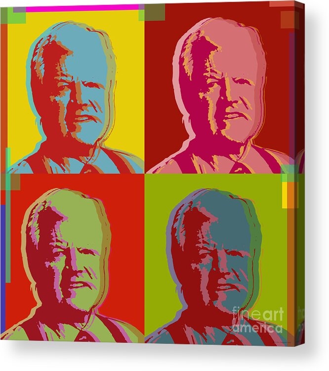 Kennedy Acrylic Print featuring the digital art Ted Kennedy by Jean luc Comperat