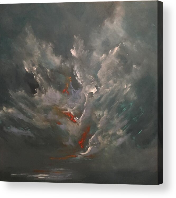 Abstract Acrylic Print featuring the painting Tenebrious by Soraya Silvestri