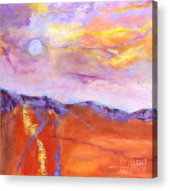 Abstract Acrylic Print featuring the painting Tequila Sunset by Mary Mirabal