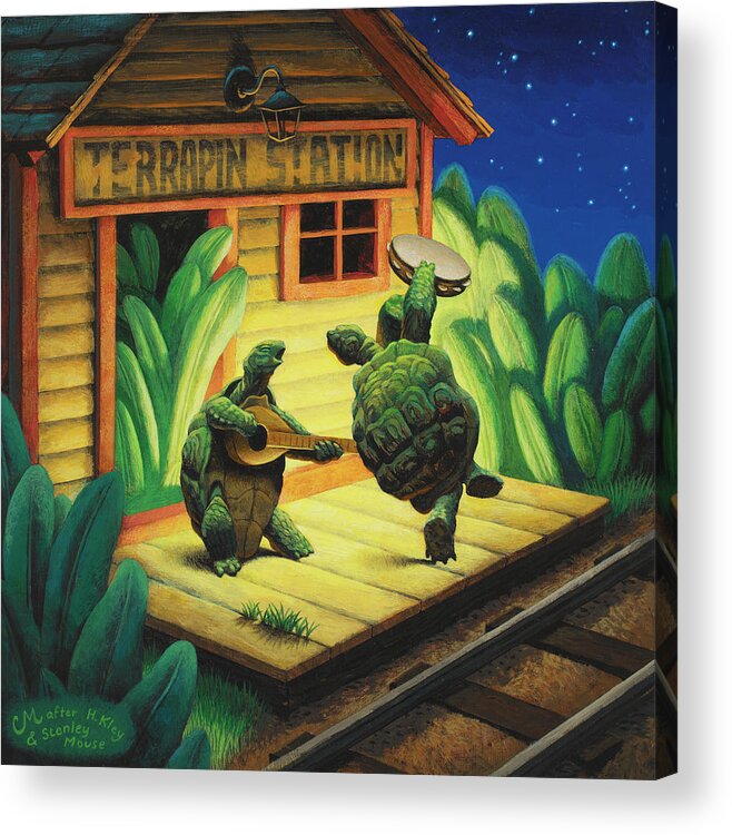 Terrapin Acrylic Print featuring the painting Terrapin Station by Chris Miles
