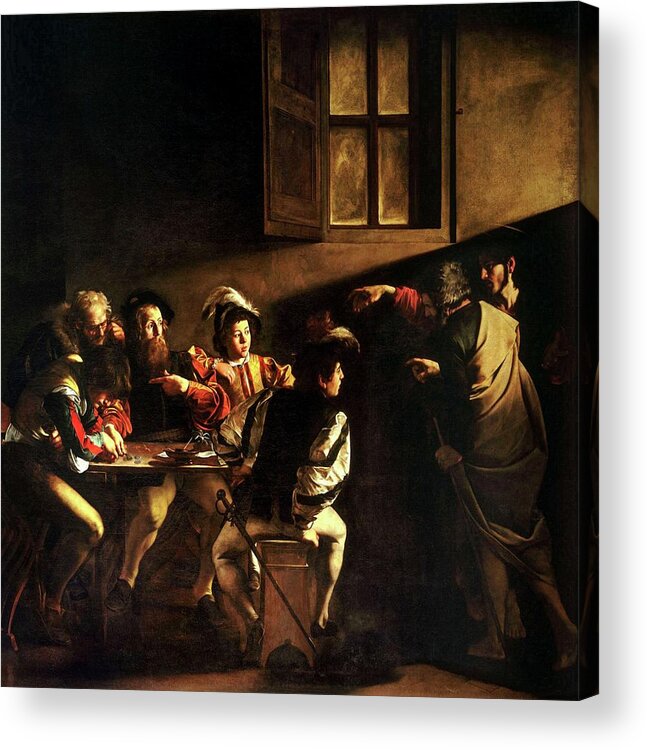 Calling Acrylic Print featuring the painting The Calling of St. Matthew by Michelangelo Caravaggio
