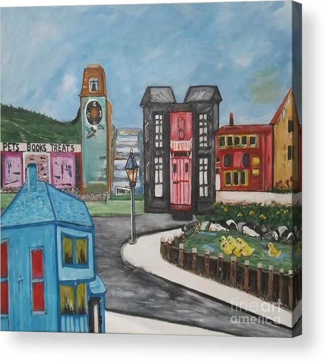 Acrylic Acrylic Print featuring the painting The Clock Tower by Denise Morgan