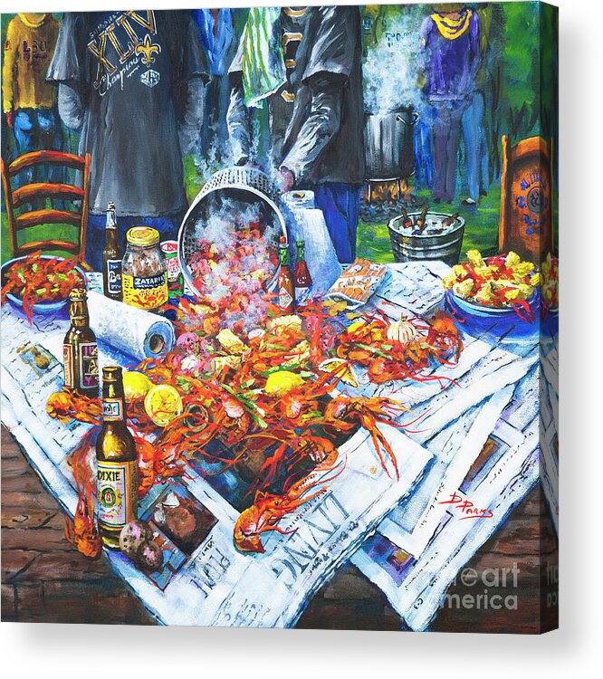New Orleans Art Acrylic Print featuring the painting The Crawfish Boil by Dianne Parks