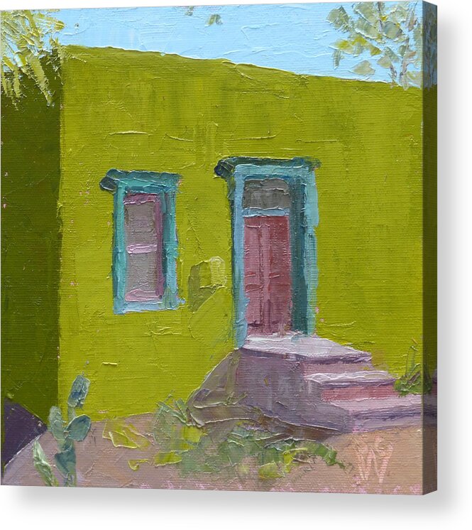 Landscape Acrylic Print featuring the painting The Green House by Susan Woodward