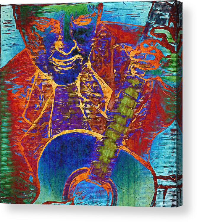 Guitar Acrylic Print featuring the mixed media The Guitar Man - Two by Glenn McCarthy Art and Photography