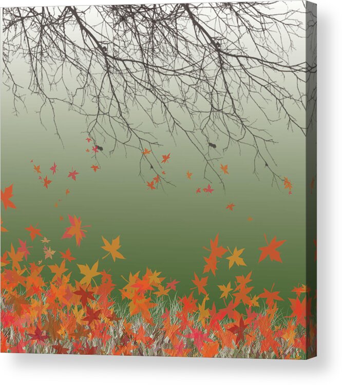 Fall Acrylic Print featuring the digital art The last of them by Trilby Cole