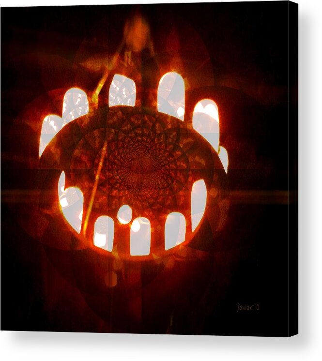 Fania Simon Acrylic Print featuring the digital art The Mouth of the World - Forever Hungry by Fania Simon