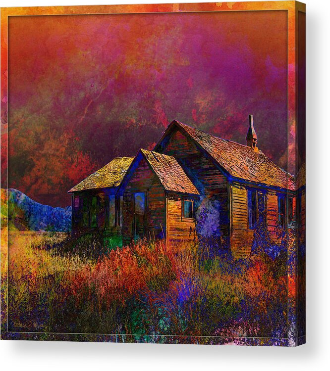 Colors Acrylic Print featuring the digital art The Old Homestead by Barbara Berney