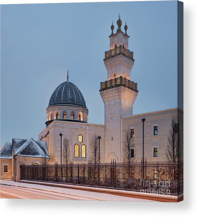 Mosque Acrylic Print featuring the photograph The Oxford Centre for Islamic Studies in the Snow by Tim Gainey