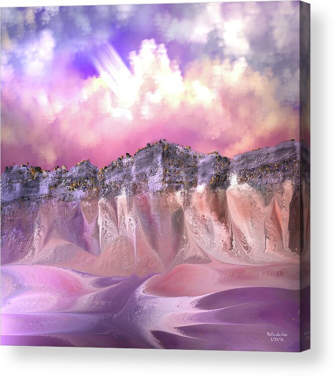 Digital Art Acrylic Print featuring the digital art The Painted Sand Rocks by Artful Oasis
