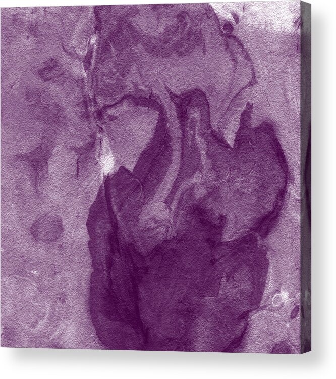 Abstract Contemporary Modern Purple White Lavender Swirl Feng Shui Marble Home Decorairbnb Decorliving Room Artbedroom Artcorporate Artset Designgallery Wallart By Linda Woodsart For Interior Designersbook Coverpillowtotehospitality Arthotel Art Acrylic Print featuring the painting The Place I Belong- Abstract Art By Linda Woods by Linda Woods