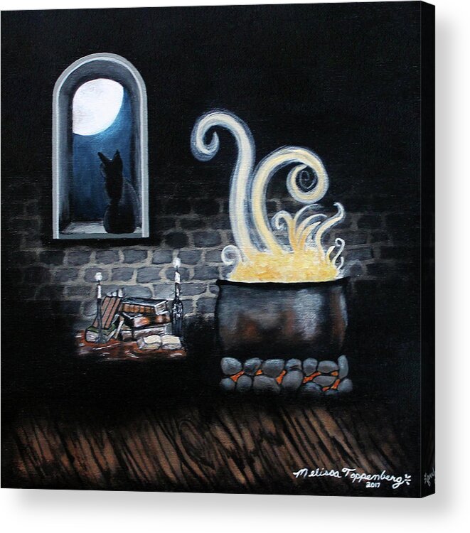 Halloween Acrylic Print featuring the painting The Spell by Melissa Toppenberg