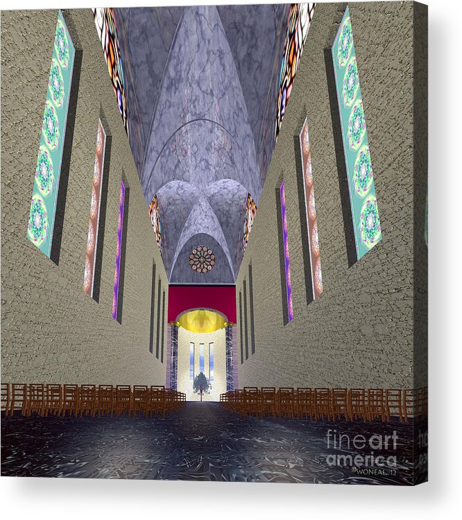Architecture Acrylic Print featuring the digital art The Sacred Tree by Walter Neal