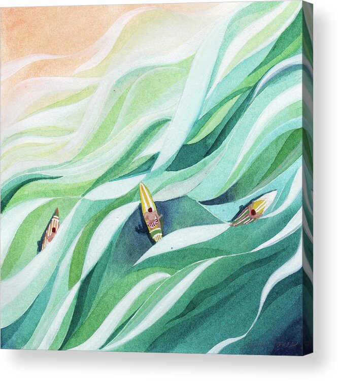 Beach Acrylic Print featuring the painting The Swell by Stephie Jones