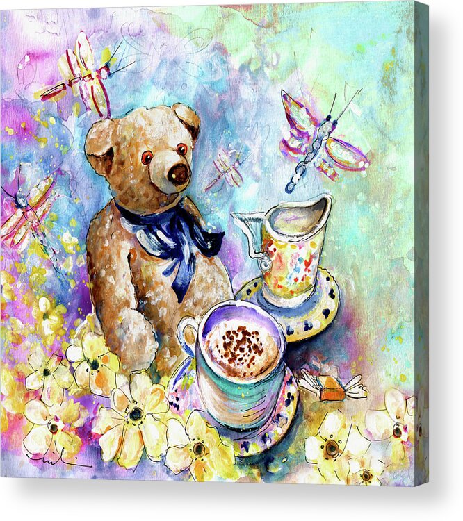 Travel Acrylic Print featuring the painting The Teddy bear And The Dragon Flies From York by Miki De Goodaboom