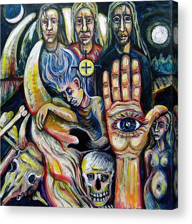 Dreamscape Acrylic Print featuring the painting The Watchers by Stephen Hawks