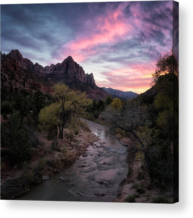 Zion Acrylic Print featuring the photograph The Watchman Show by Robert Fawcett