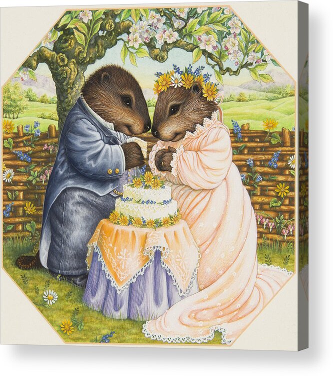 Beavers Acrylic Print featuring the painting The Wedding Cake by Lynn Bywaters