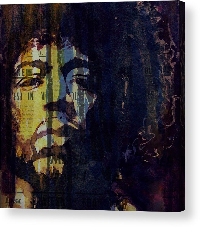 Jimi Hendrix Acrylic Print featuring the painting The Wind Cries Mary Reprise by Paul Lovering