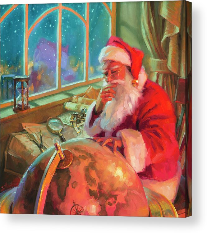 Christmas Acrylic Print featuring the painting The World Traveler by Steve Henderson