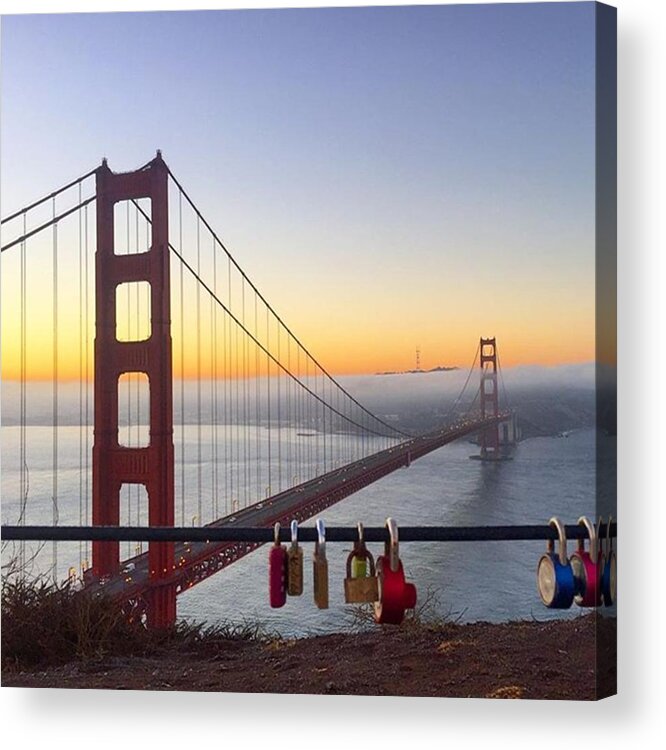 Hair Acrylic Print featuring the photograph Golden Gate Bridge padlocks by Eugene Evon